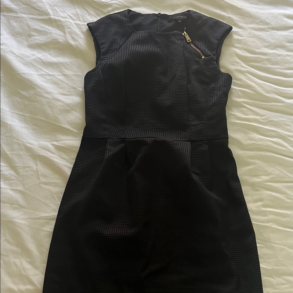 Classic Black Cap-Sleeve Sheath Dress with Zip Detail Nanette Lepore